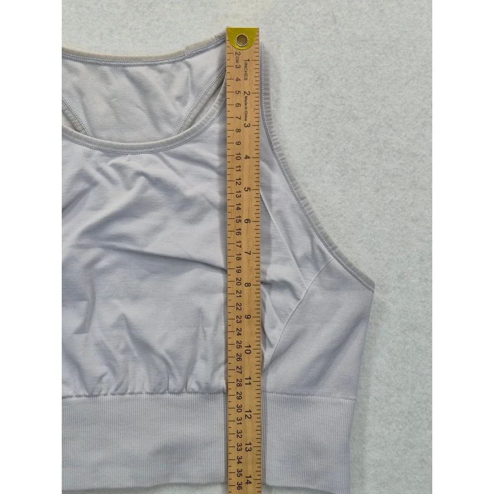 Lululemon Ebb to Train High Neck Sports Bra Women's 10 Gray Racerback